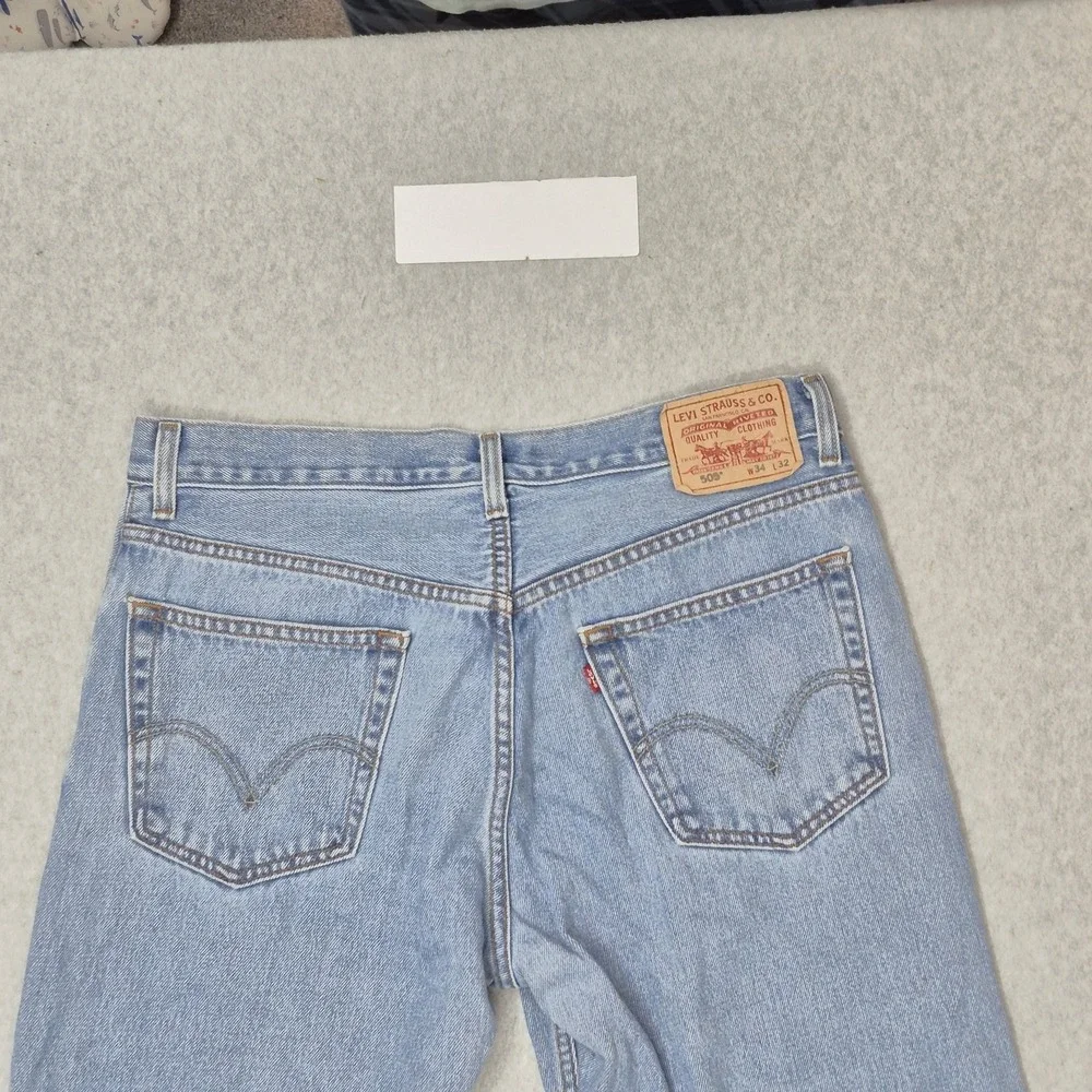 Levi's 505‎ Men Jeans 34X32 Light Blue Denim Regular Fit Straight Y2K